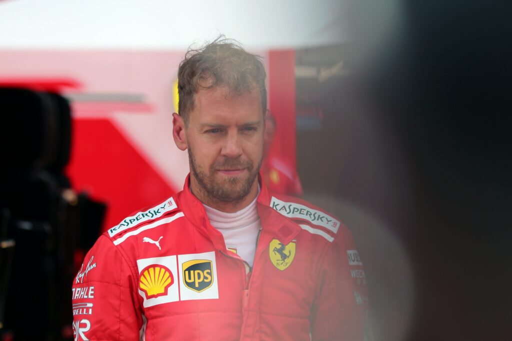 Sebastian Vettel in Ferrari Suit